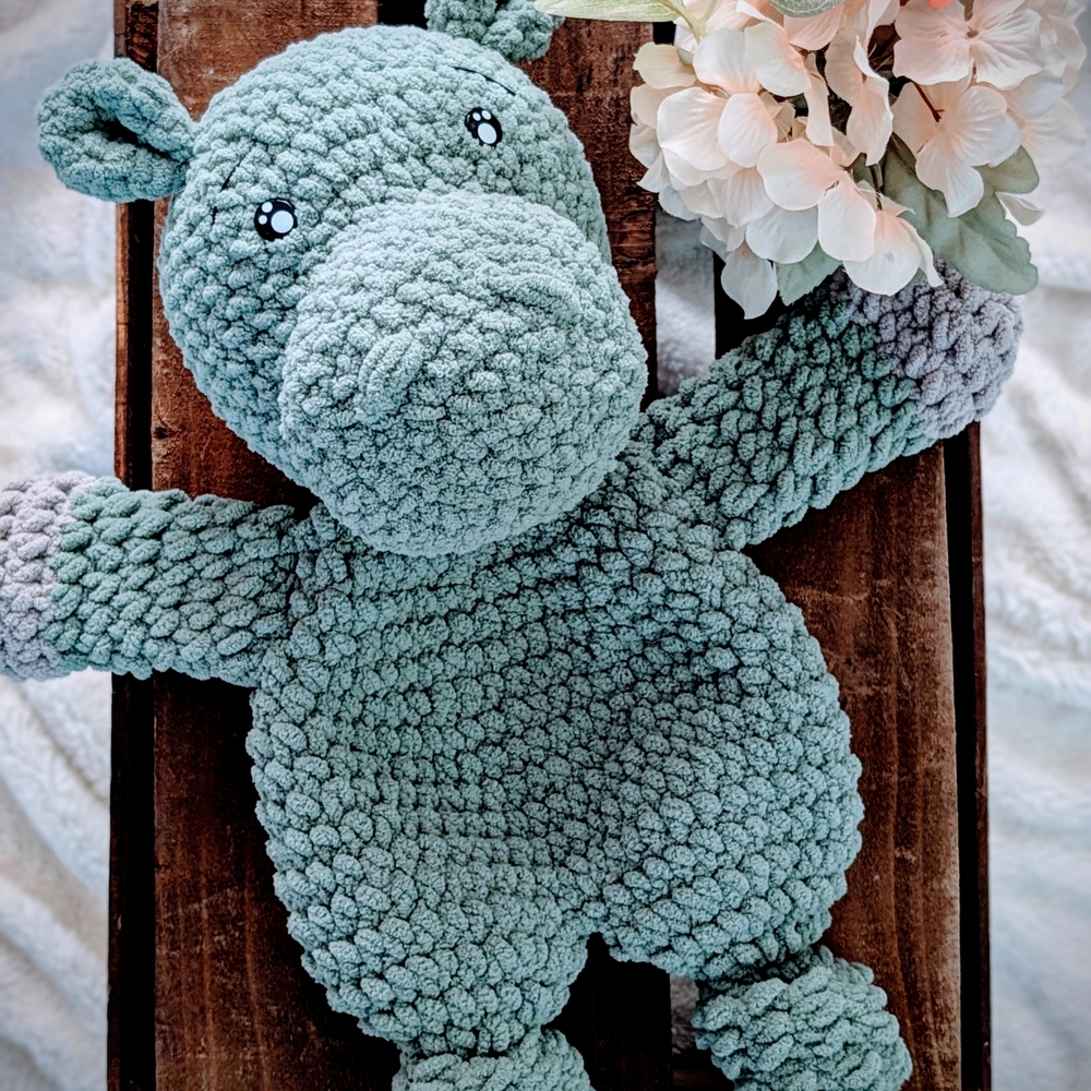 Plush Green Hippo Toy